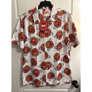 BORN FLY Men's Shirt Size XL Mr Fly Guy Short Sleeve White NWT